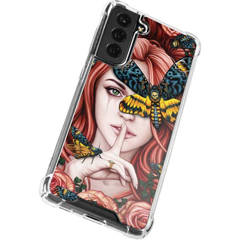 Gothic Woman and Death Moth Butterflies by Sarah Richter Galaxy S21 FE Clear Case